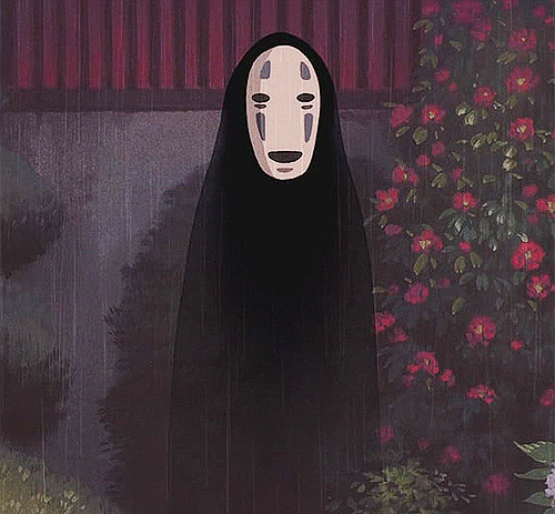 No-Face standing in the rain